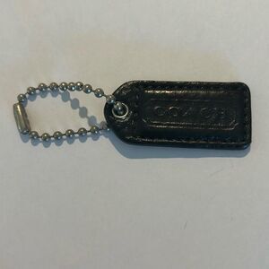 COACH Black Leather Hang Tag
